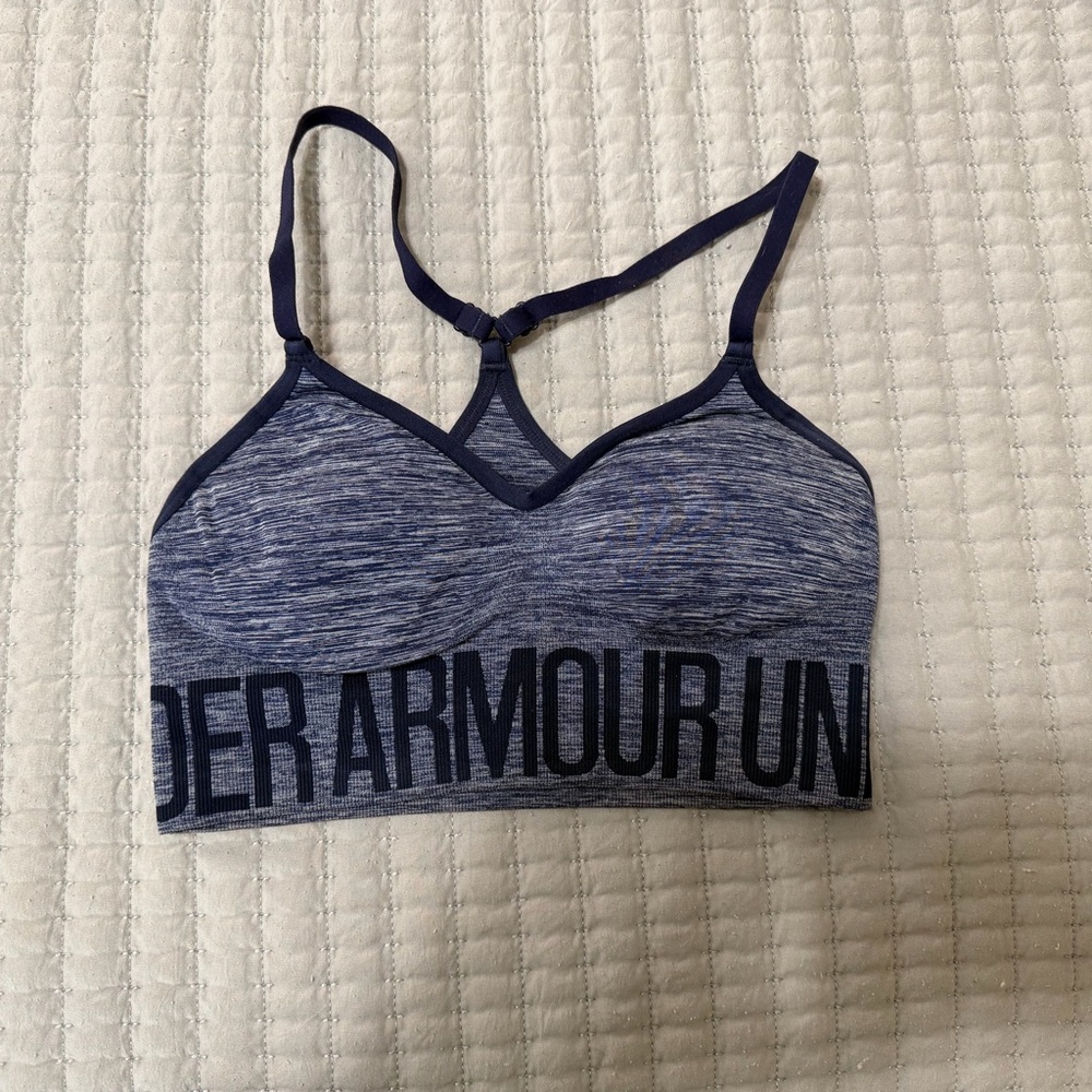 Under Armour Heathered Navy Sports Bra